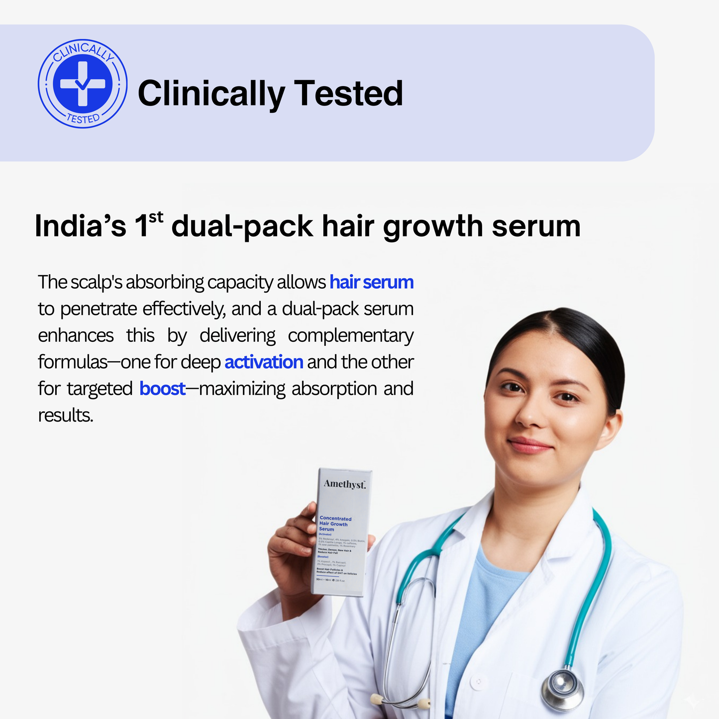 clinically tested , docter verified ,dual pack , hair growth serum , hair growth solution , haircare solution