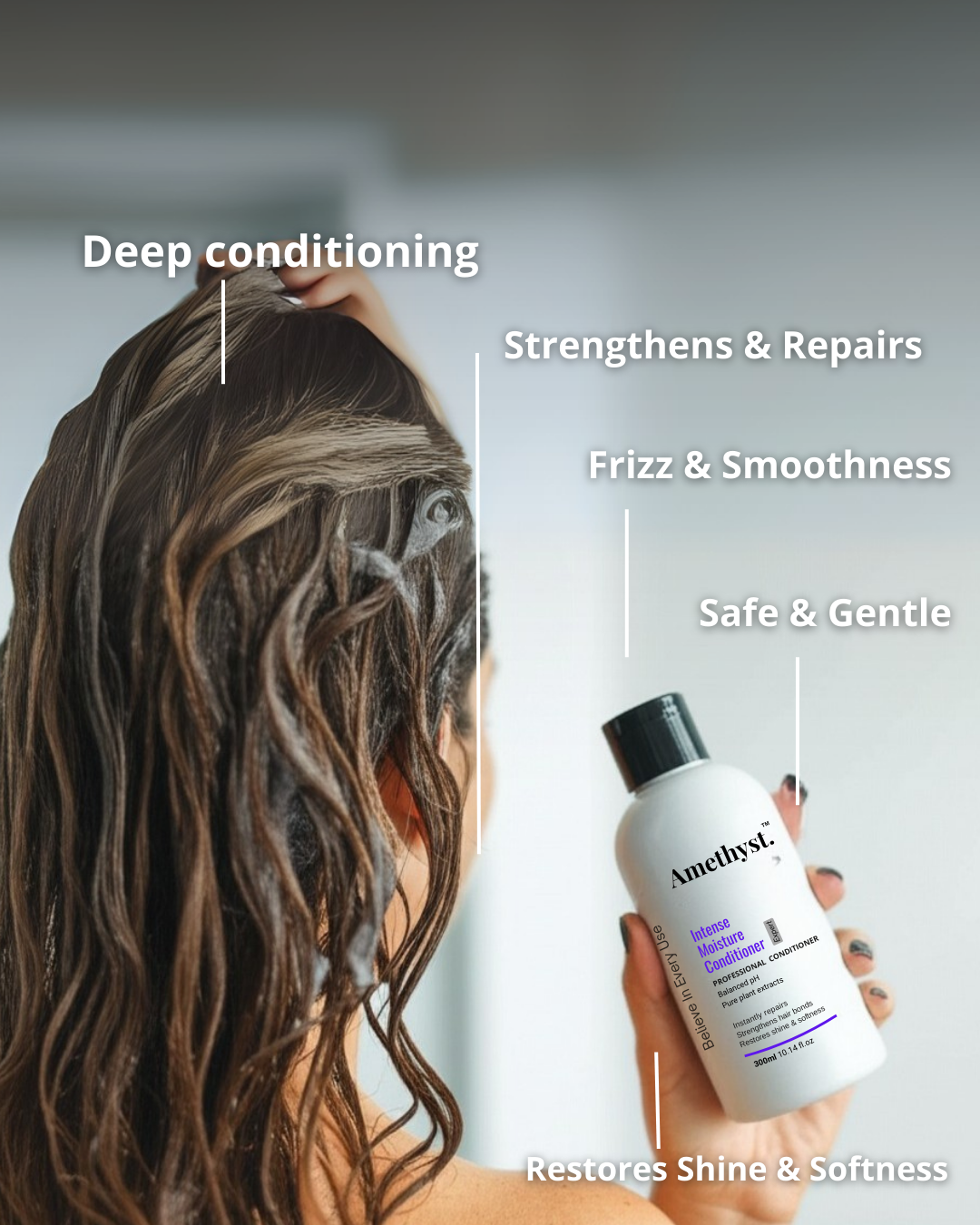 Amethyst Intense  Moisture Conditioner - Deep Hydration & Nourishment for Soft, smooth, Frizz Free Hair