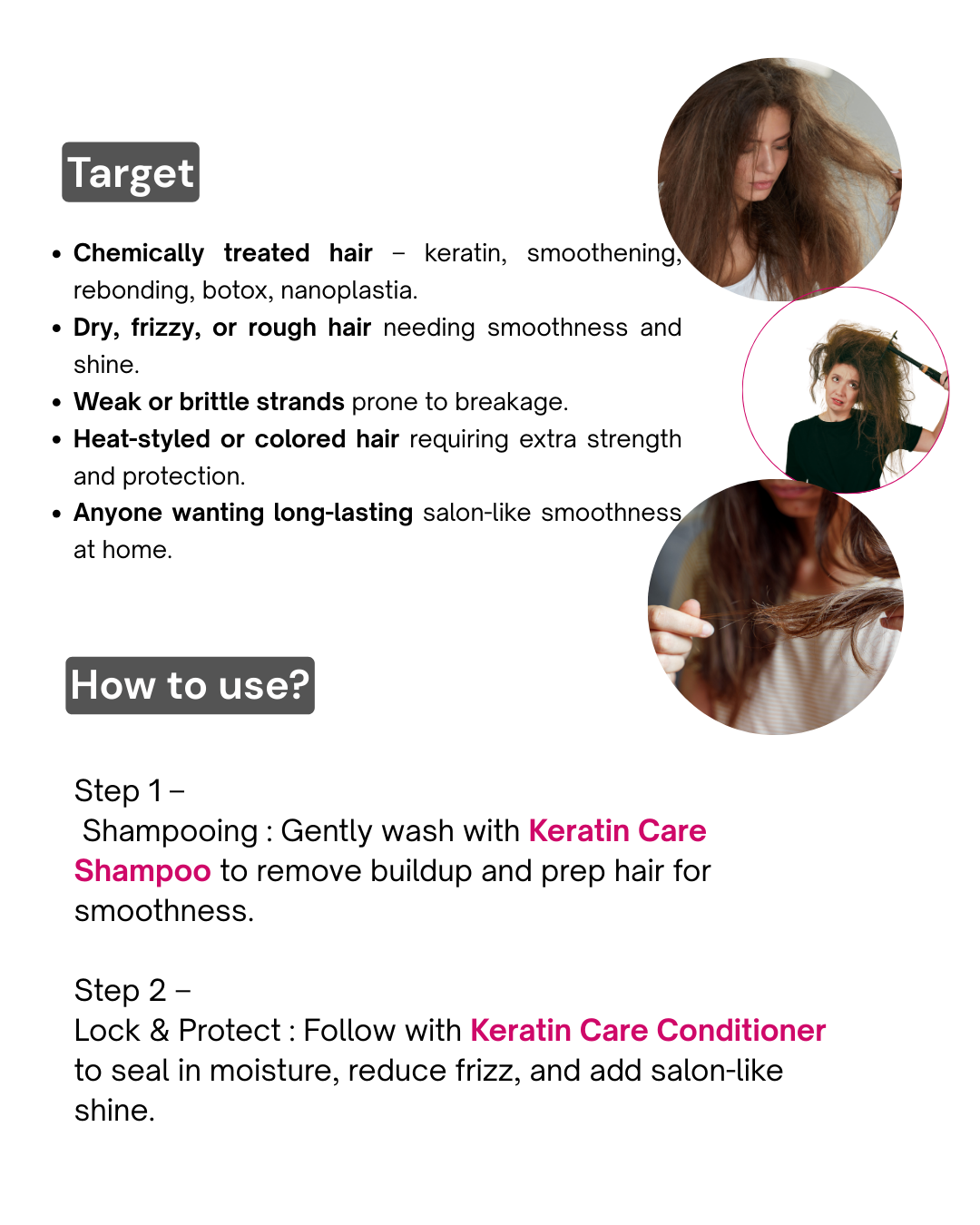 Amethyst Keratin Care Shampoo  – Smoothness & Frizz Control for all Hair type & Keratin-Treated Hair – 300ml